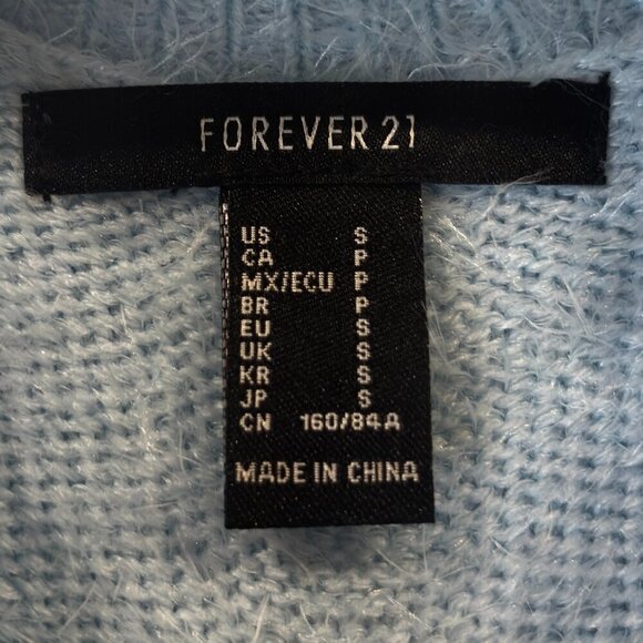 Forever 21 Fuzzy Baby Blue Sweater Dress | Women's Size Small - Picture 5 of 6